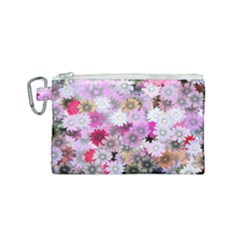 Flower Flowers Carta Da Parati Canvas Cosmetic Bag (small) by Pakrebo