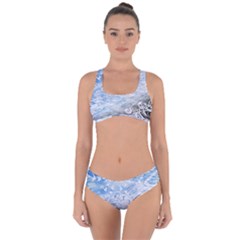 Coast Beach Shell Conch Water Criss Cross Bikini Set by Pakrebo