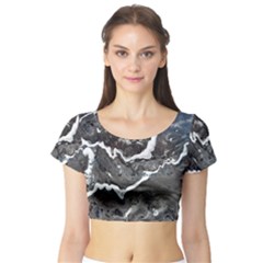 Cold Lava Short Sleeve Crop Top by WILLBIRDWELL