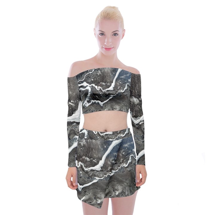 COLD LAVA Off Shoulder Top with Mini Skirt Set