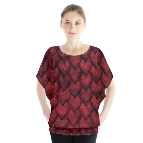 Redreptile Batwing Chiffon Blouse by LalaChandra