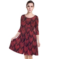 Redreptile Quarter Sleeve Waist Band Dress