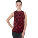 Redreptile Mock Neck Chiffon Sleeveless Top View1