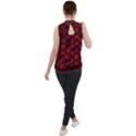 Redreptile Mock Neck Chiffon Sleeveless Top View2