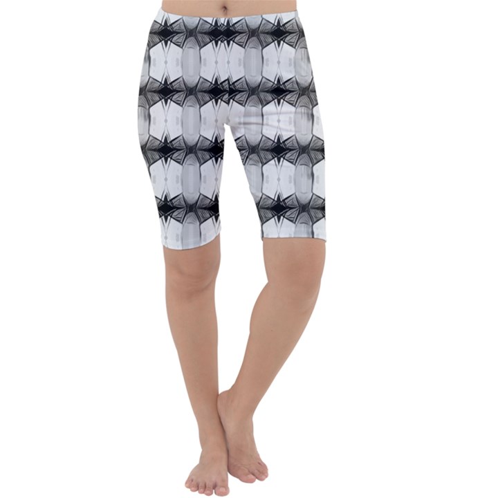 Black And White Geo Cropped Leggings 