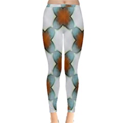 Bronze And Teal Crisscross Pattern Inside Out Leggings by bottomsupbykenique