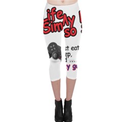 My Life Is Simple Capri Leggings  by Ergi2000