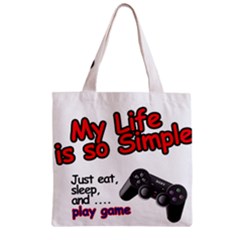 My Life Is Simple Zipper Grocery Tote Bag by Ergi2000