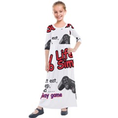 My Life Is Simple Kids  Quarter Sleeve Maxi Dress by Ergi2000