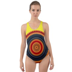 Art Decoration Wallpaper Bright Cut-out Back One Piece Swimsuit by Pakrebo