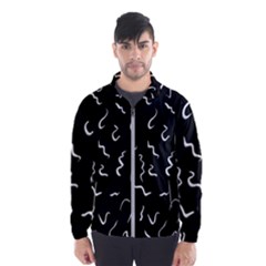 Scribbles Lines Drawing Picture Windbreaker (men) by Pakrebo