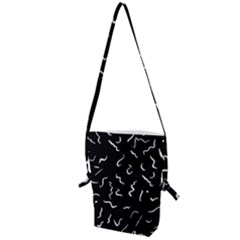 Scribbles Lines Drawing Picture Folding Shoulder Bag by Pakrebo