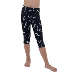 Scribbles Lines Drawing Picture Kids  Lightweight Velour Capri Leggings 