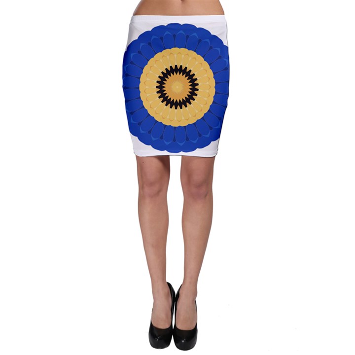 Design Circular Round Pattern Bodycon Skirt