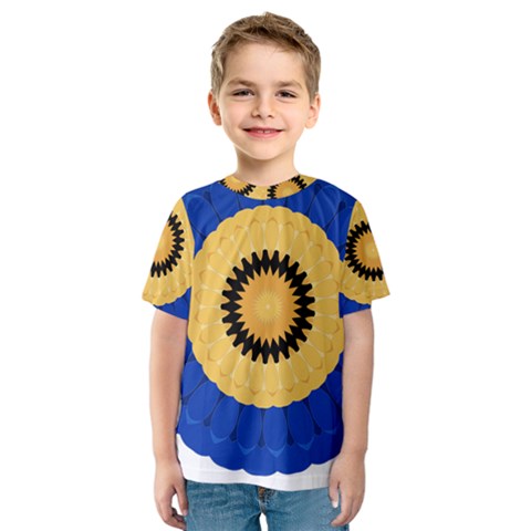 Design Circular Round Pattern Kids  Sport Mesh Tee by Pakrebo