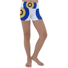 Design Circular Round Pattern Kids  Lightweight Velour Yoga Shorts by Pakrebo