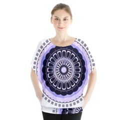 Design Circular Pattern Mandala Batwing Chiffon Blouse