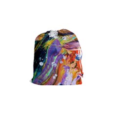 Abstract Modern Detail Color Drawstring Pouch (small) by Pakrebo