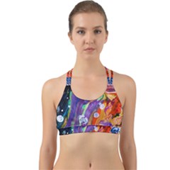 Abstract Modern Detail Color Back Web Sports Bra by Pakrebo