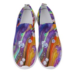 Abstract Modern Detail Color Women s Slip On Sneakers