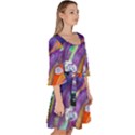 Abstract Modern Detail Color Velour Kimono Dress View3