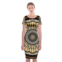 Mandala Pattern Round Ethnic Classic Short Sleeve Midi Dress by Pakrebo