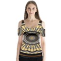 Mandala Pattern Round Ethnic Butterfly Sleeve Cutout Tee  View1