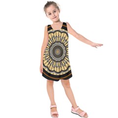 Mandala Pattern Round Ethnic Kids  Sleeveless Dress by Pakrebo