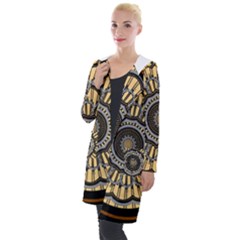 Mandala Pattern Round Ethnic Hooded Pocket Cardigan