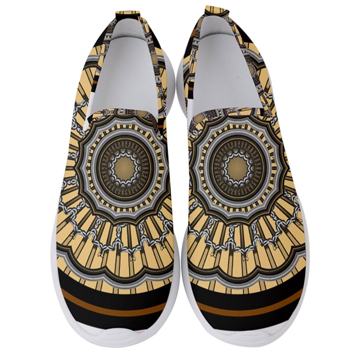 Mandala Pattern Round Ethnic Men s Slip On Sneakers