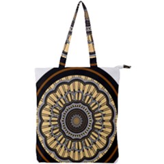 Mandala Pattern Round Ethnic Double Zip Up Tote Bag