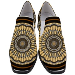 Mandala Pattern Round Ethnic Slip On Heel Loafers