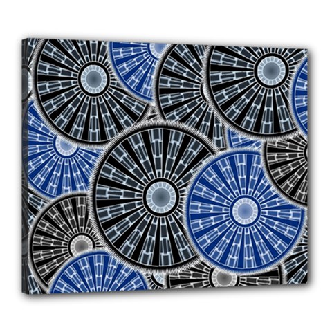 Cog Gear Wheel Engineering Round Canvas 24  X 20  (stretched) by Pakrebo