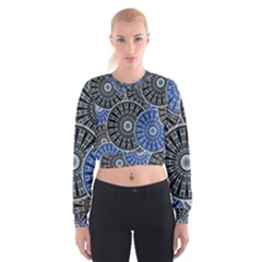 Cog Gear Wheel Engineering Round Cropped Sweatshirt by Pakrebo