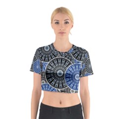 Cog Gear Wheel Engineering Round Cotton Crop Top by Pakrebo