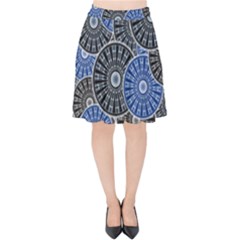 Cog Gear Wheel Engineering Round Velvet High Waist Skirt by Pakrebo