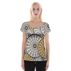 Gears Round Header Banner Cog Cap Sleeve Top by Pakrebo