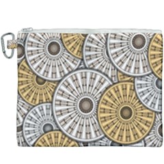 Gears Round Header Banner Cog Canvas Cosmetic Bag (xxxl) by Pakrebo