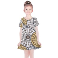 Gears Round Header Banner Cog Kids  Simple Cotton Dress by Pakrebo