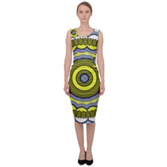 Mandala Pattern Round Ethnic Sleeveless Pencil Dress