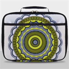 Mandala Pattern Round Ethnic Full Print Lunch Bag by Pakrebo