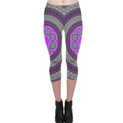 Round Pattern Ethnic Design Capri Leggings  by Pakrebo