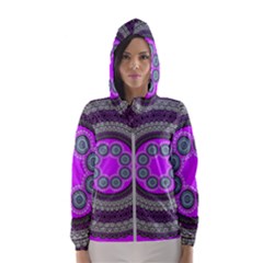 Round Pattern Ethnic Design Hooded Windbreaker (women) by Pakrebo