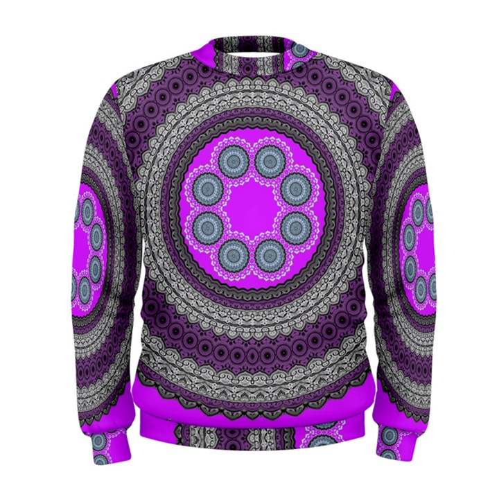 Round Pattern Ethnic Design Men s Sweatshirt