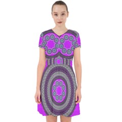 Round Pattern Ethnic Design Adorable In Chiffon Dress