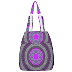 Round Pattern Ethnic Design Center Zip Backpack