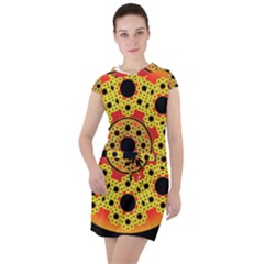 Fractal Art Design Pattern Drawstring Hooded Dress