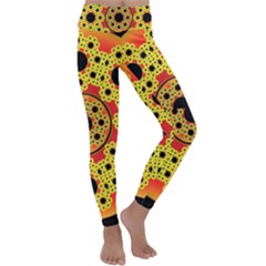 Fractal Art Design Pattern Kids  Lightweight Velour Classic Yoga Leggings