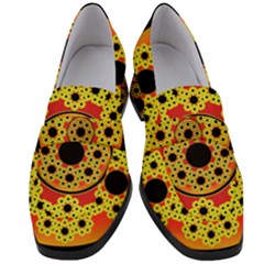 Fractal Art Design Pattern Women s Chunky Heel Loafers