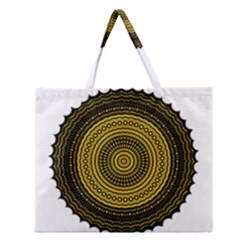 Design Circular Shape Round Zipper Large Tote Bag by Pakrebo